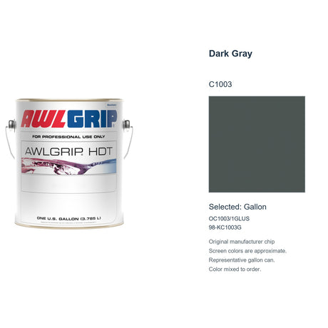 Awlgrip HDT Dark Gray C1003, selected Gallon, OC1003/1GLUS: original manufacturer chip with representative gallon can