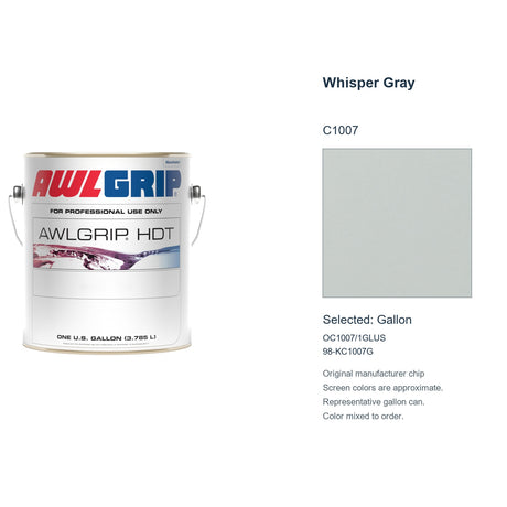 Awlgrip HDT Whisper Gray C1007, selected Gallon, OC1007/1GLUS: original manufacturer chip with representative gallon can