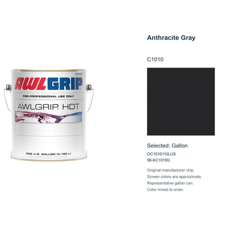 Awlgrip HDT Anthracite Gray C1010, selected Gallon, OC1010/1GLUS: original manufacturer chip with representative gallon can