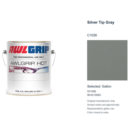 Awlgrip HDT Silver Tip Gray C1026, selected Gallon, OC1026: original manufacturer chip with representative gallon can