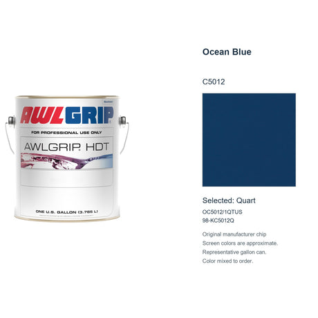 Awlgrip HDT Ocean Blue C5012, selected Quart, OC5012/1QTUS: original manufacturer chip with representative gallon can