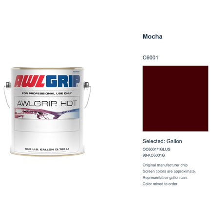Awlgrip HDT Mocha C6001, selected Gallon, OC6001/1GLUS: original manufacturer chip with representative gallon can