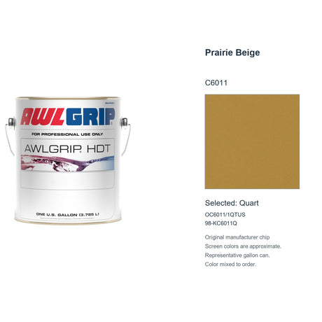 Awlgrip HDT Prairie Beige C6011, selected Quart, OC6011/1QTUS: original manufacturer chip with representative gallon can