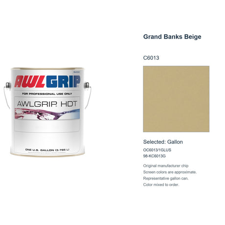 Awlgrip HDT Grand Banks Beige C6013, selected Gallon, OC6013/1GLUS: original manufacturer chip with representative gallon can