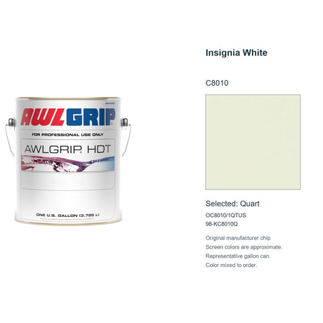 Awlgrip HDT Insignia White C8010, selected Quart, OC8010/1QTUS: original manufacturer chip with representative gallon can