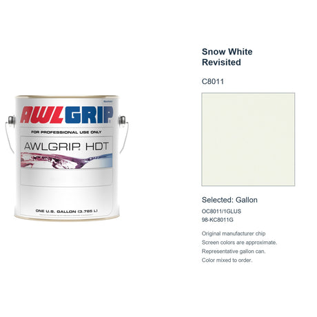 Awlgrip HDT Snow White Revisited C8011, selected Gallon, OC8011/1GLUS: original manufacturer chip with representative gallon can