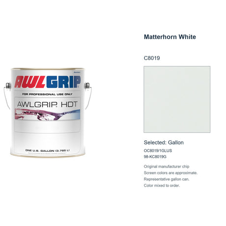 Awlgrip HDT Matterhorn White C8019, selected Gallon, OC8019/1GLUS: original manufacturer chip with representative gallon can