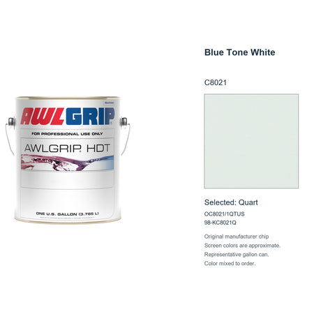 Awlgrip HDT Blue Tone White C8021, selected Quart, OC8021/1QTUS: original manufacturer chip with representative gallon can