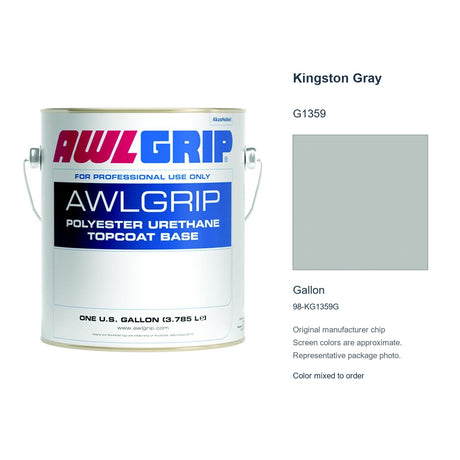 Awlgrip Kingston Gray G1359, Gallon, 98-KG1359G: representative original can with exact manufacturer color card sample