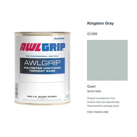 Awlgrip Kingston Gray G1359, Quart, 98-KG1359Q: representative original can with exact manufacturer color card sample
