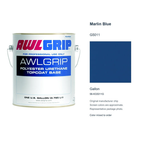 Awlgrip Marlin Blue G5011, Gallon, 98-KG5011G: representative original can with exact manufacturer color card sample
