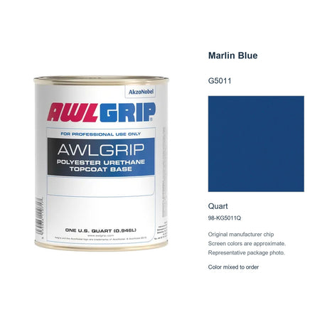 Awlgrip Marlin Blue G5011, Quart, 98-KG5011Q: representative original can with exact manufacturer color card sample
