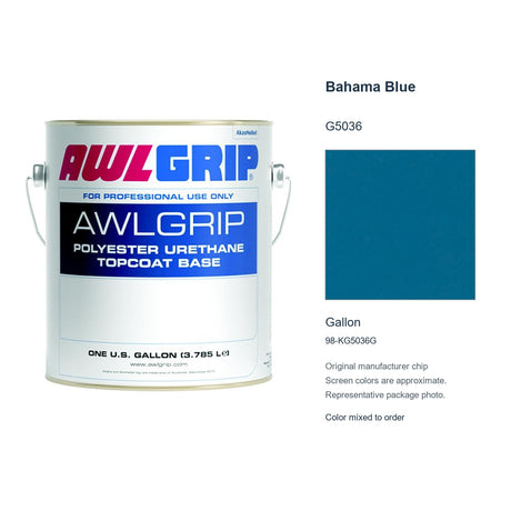Awlgrip Bahama Blue G5036, Gallon, 98-KG5036G: representative original can with exact manufacturer color card sample