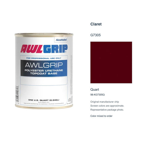 Awlgrip Claret G7305, Quart, 98-KG7305Q: representative original can with exact manufacturer color card sample