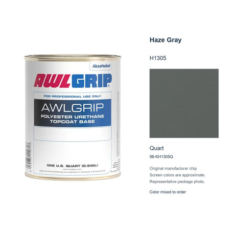 Awlgrip Haze Gray H1305, Quart, 98-KH1305Q: representative original can with exact manufacturer color card sample