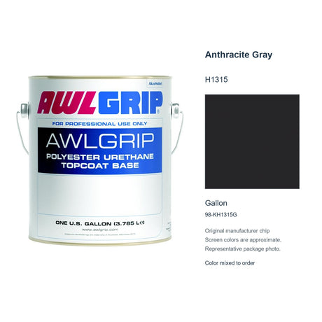 Awlgrip Anthracite Gray H1315, Gallon, 98-KH1315G: representative original can with exact manufacturer color card sample