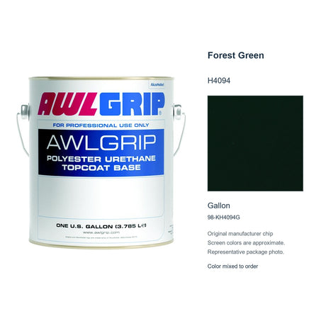 Awlgrip Forest Green H4094, Gallon, 98-KH4094G: representative original can with exact manufacturer color card sample