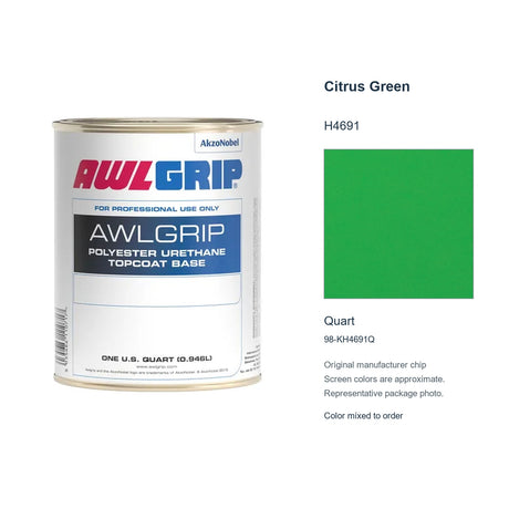 Awlgrip Citrus Green H4691, Quart, 98-KH4691Q: representative original can with exact manufacturer color card sample