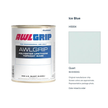 Awlgrip Ice Blue H5004, Quart, 98-KH5004Q: representative original can with exact manufacturer color card sample