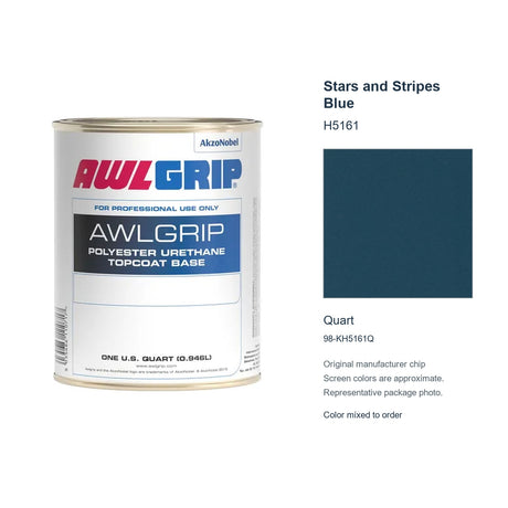Awlgrip Stars and Stripes Blue H5161, Quart, 98-KH5161Q: representative original can with exact manufacturer color card sample