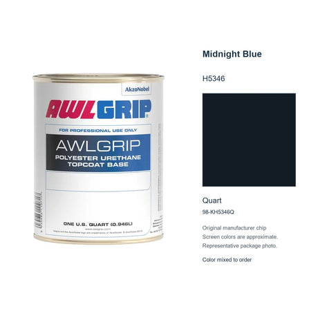 Awlgrip Midnight Blue H5346, Quart, 98-KH5346Q: representative original can with exact manufacturer color card sample