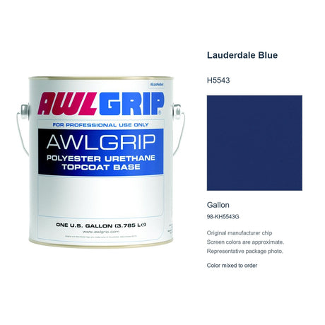 Awlgrip Lauderdale Blue H5543, Gallon, 98-KH5543G: representative original can with exact manufacturer color card sample