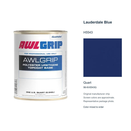 Awlgrip Lauderdale Blue H5543, Quart, 98-KH5543Q: representative original can with exact manufacturer color card sample