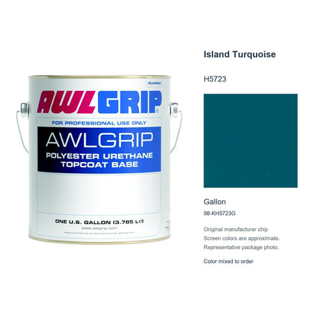 Awlgrip Island Turquoise H5723, Gallon, 98-KH5723G: representative original can with exact manufacturer color card sample