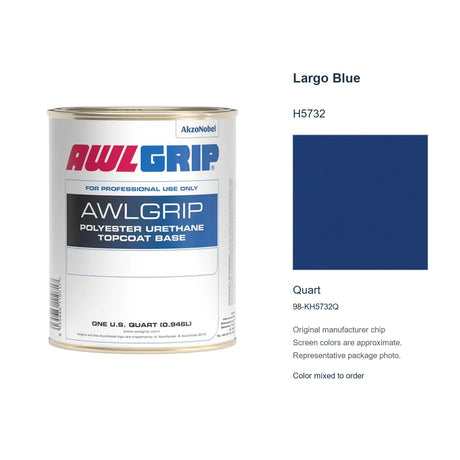 Awlgrip Largo Blue H5732, Quart, 98-KH5732Q: representative original can with exact manufacturer color card sample