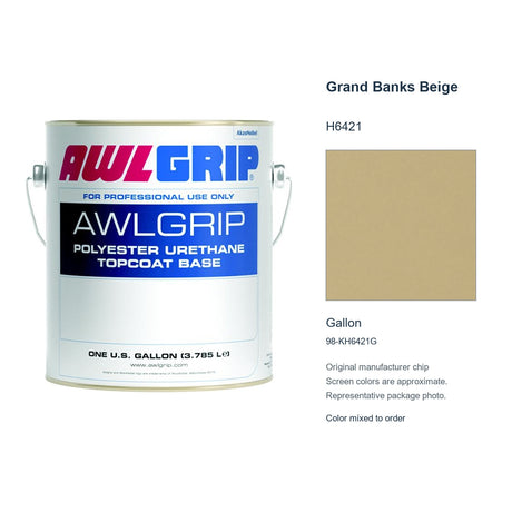 Awlgrip Grand Banks Beige H6421, Gallon, 98-KH6421G: representative original can with exact manufacturer color card sample