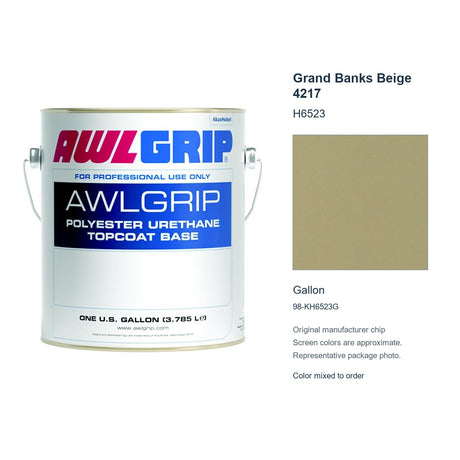 Awlgrip Grand Banks Beige 4217 H6523, Gallon, 98-KH6523G: representative original can with exact manufacturer color card sample