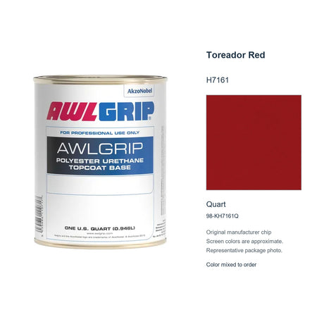 Awlgrip Toreador Red H7161, Quart, 98-KH7161Q: representative original can with exact manufacturer color card sample