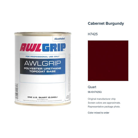 Awlgrip Cabernet Burgundy H7425, Quart, 98-KH7425Q: representative original can with exact manufacturer color card sample