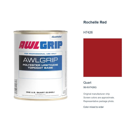 Awlgrip Rochelle Red H7426, Quart, 98-KH7426Q: representative original can with exact manufacturer color card sample
