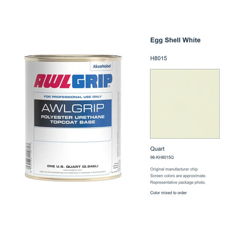 Awlgrip Egg Shell White H8015, Quart, 98-KH8015Q: representative original can with exact manufacturer color card sample