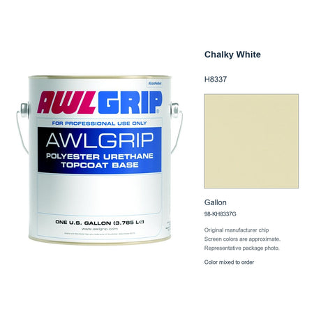 Awlgrip Chalky White H8337, Gallon, 98-KH8337G: representative original can with exact manufacturer color card sample