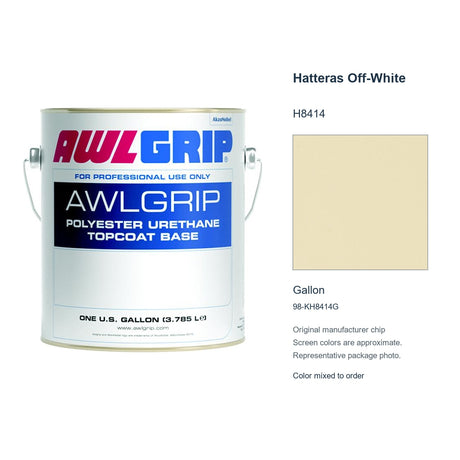 Awlgrip Hatteras Off-White H8414, Gallon, 98-KH8414G: representative original can with exact manufacturer color card sample