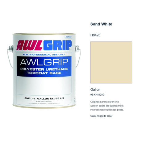 Awlgrip Sand White H8428, Gallon, 98-KH8428G: representative original can with exact manufacturer color card sample