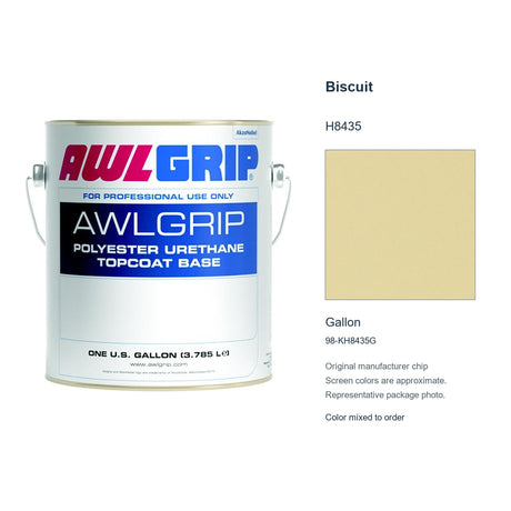 Awlgrip Biscuit H8435, Gallon, 98-KH8435G: representative original can with exact manufacturer color card sample