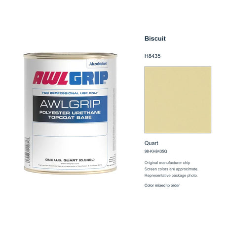 Awlgrip Biscuit H8435, Quart, 98-KH8435Q: representative original can with exact manufacturer color card sample