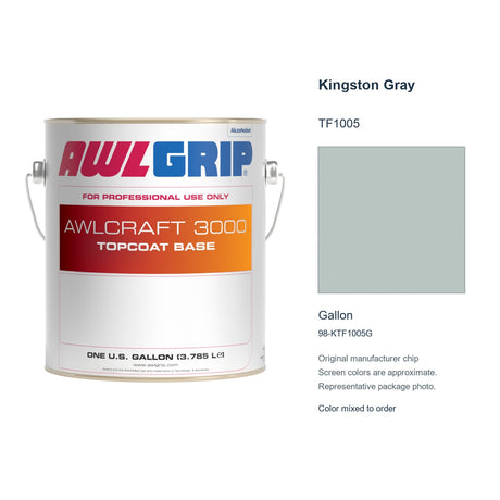 Awlgrip Awlcraft 3000 Kingston Gray TF1005, Gallon, 98-KTF1005G: representative original can with exact manufacturer color card sample