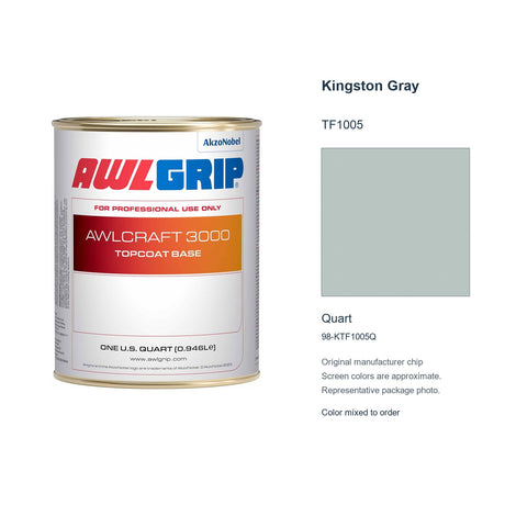 Awlgrip Awlcraft 3000 Kingston Gray TF1005, Quart, 98-KTF1005Q: representative original can with exact manufacturer color card sample