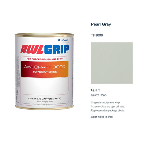 Awlgrip Awlcraft 3000 Pearl Gray TF1006, Quart, 98-KTF1006Q: representative original can with exact manufacturer color card sample
