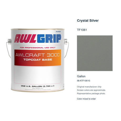Awlgrip Awlcraft 3000 Crystal Silver TF1061, Gallon, 98-KTF1061G: representative original can with exact manufacturer color card sample