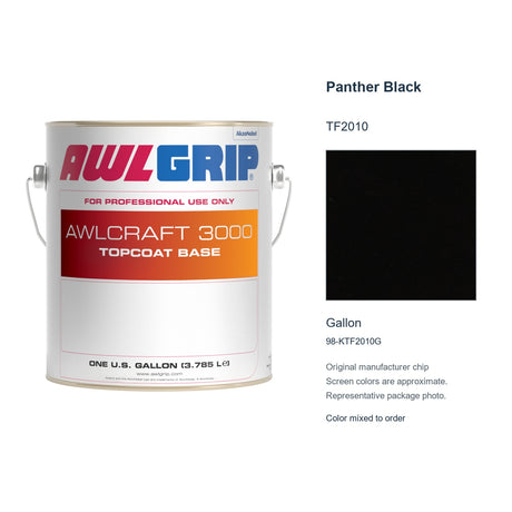 Awlgrip Awlcraft 3000 Panther Black TF2010, Gallon, 98-KTF2010G: representative original can with exact manufacturer color card sample