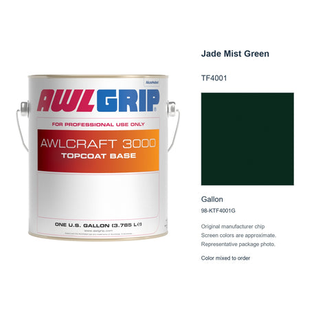 Awlgrip Awlcraft 3000 Jade Mist Green TF4001, Gallon, 98-KTF4001G: representative original can with exact manufacturer color card sample