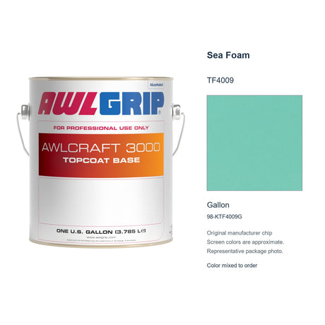 Awlgrip Awlcraft 3000 Sea Foam TF4009, Gallon, 98-KTF4009G: representative original can with exact manufacturer color card sample