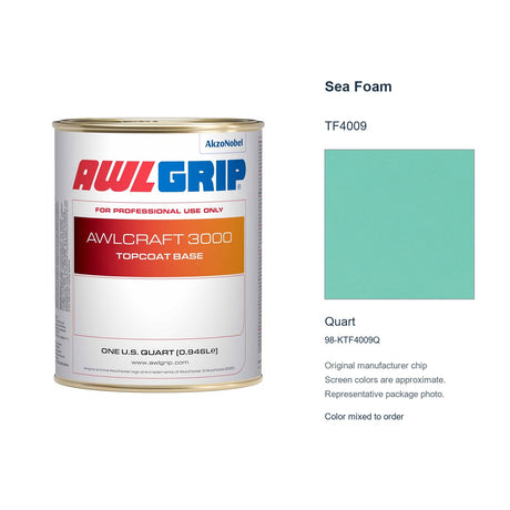 Awlgrip Awlcraft 3000 Sea Foam TF4009, Quart, 98-KTF4009Q: representative original can with exact manufacturer color card sample