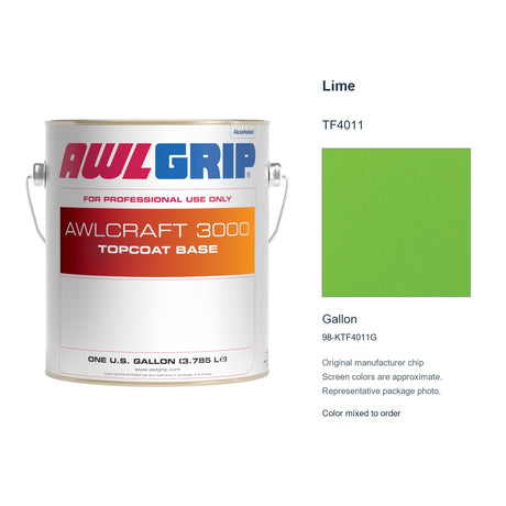 Awlgrip Awlcraft 3000 Lime TF4011, Gallon, 98-KTF4011G: representative original can with exact manufacturer color card sample