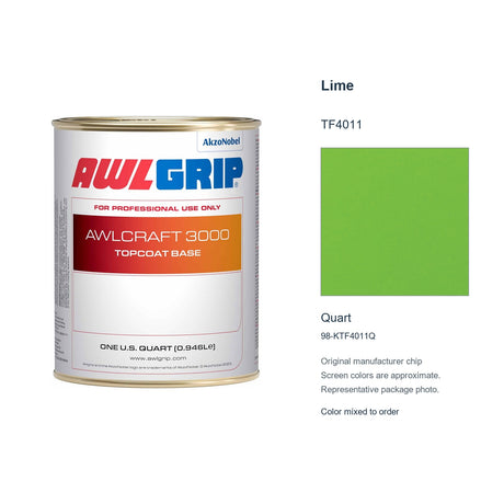Awlgrip Awlcraft 3000 Lime TF4011, Quart, 98-KTF4011Q: representative original can with exact manufacturer color card sample